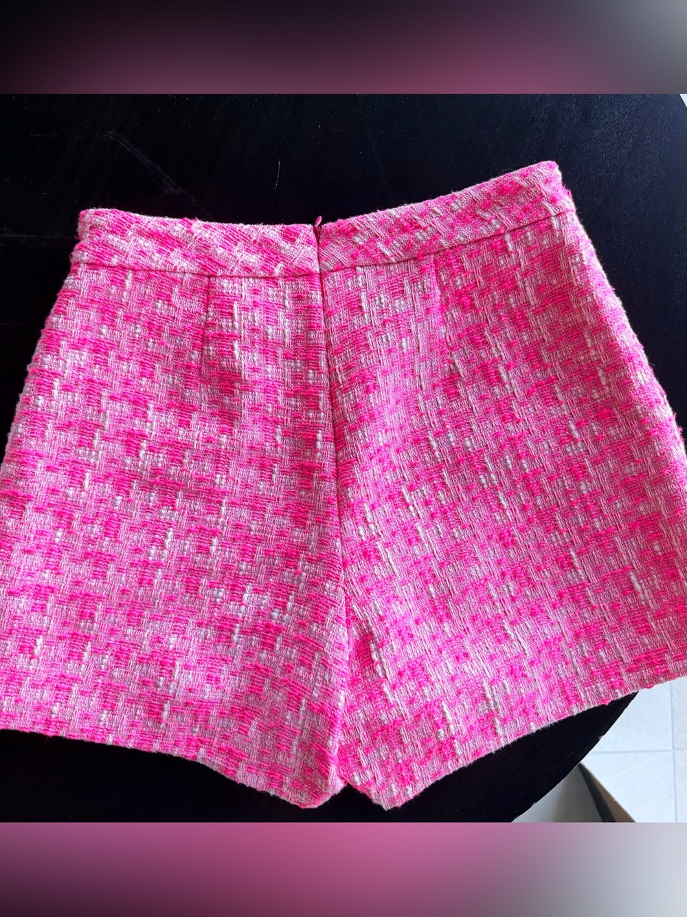 L’Agence Pink Tweed Double-Breasted Cropped Jacket & Short Set - Picture 7 of 12